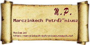 Marczinkech Petróniusz névjegykártya